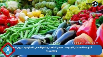 قائمة الأسعار الجديدة.. سعر الخضار والفواكه في المنوفية اليوم الأحد 31-8-2025